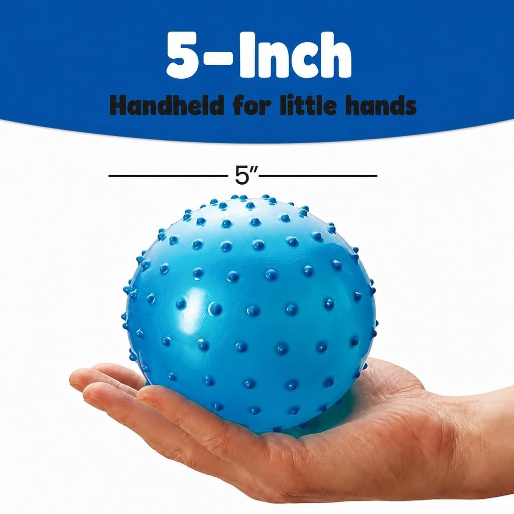 Bedwina 5 Inch Knobby Sensory Balls (12-Pack) Spiky Massage Bouncy Balls