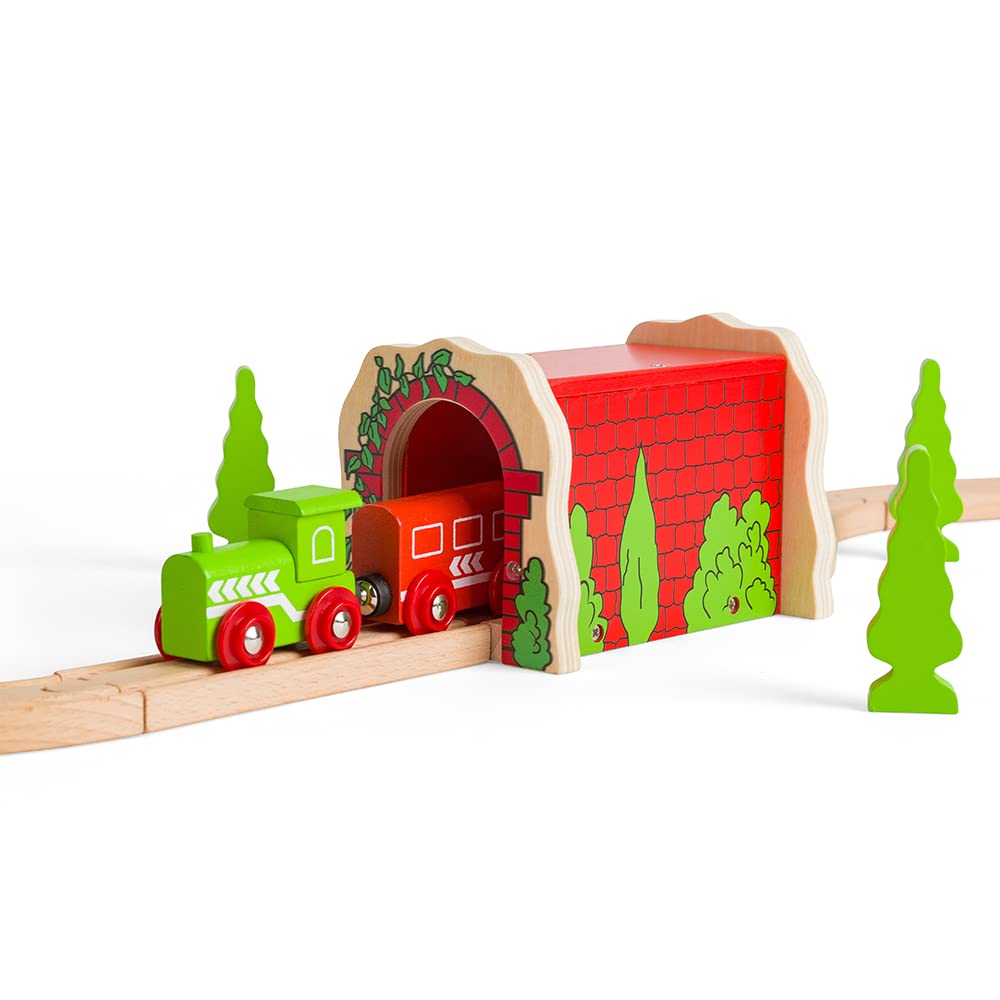 Bigjigs Rail Wooden Red Brick Tunnel - Other Major Rail Brands are Compatible