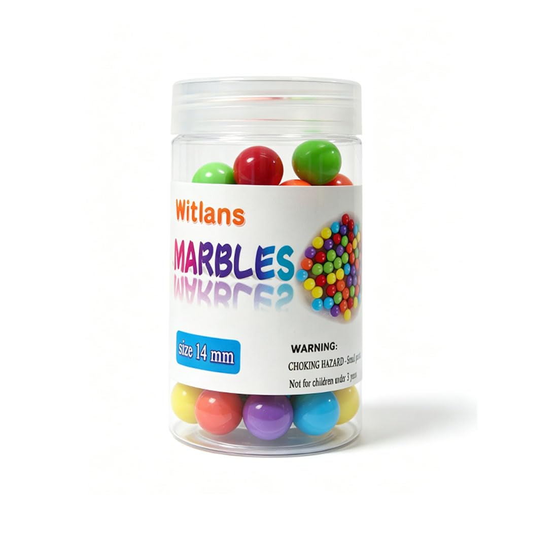 Witlans 60pcs Chinese Checker Game Replacement Balls,6 Solid Color 14mm Acrylic Marbles for Marble Run, Aggravation Traditional Games