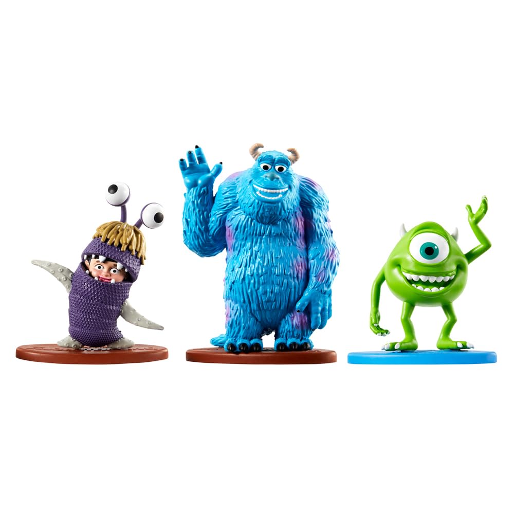 Mattel Set of Figures Inspired by Disney Pixar Monsters Inc Movie ~ Sulley, Mike and Boo Character Figures with Base ~ Great for Imaginative Play and