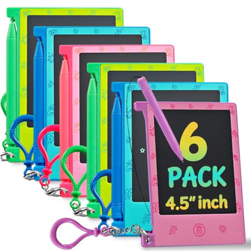 Mini LCD Writing Tablet for Kids - (Pack of 6) 4.5 Inch Colorful Doodle Board Drawing Pads - Educational Sketch Drawing Tablet Toys for Girls & Boys