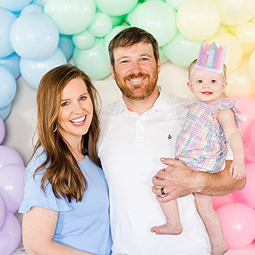 1st Birthday Rainbow Crown - Photo Props for Baby's First Birthday, Mini Pastel Rainbow Party Decorations