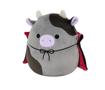 Squishmallows Original 7.5-Inch Bridgette the Grey and Black Cow Halloween Plush