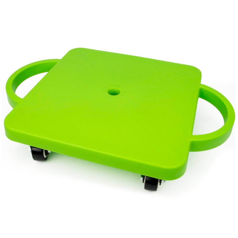 11.5" Gym Class Super Scooters Sliding Board with Non-Skid Casters and Safety Handles by K-Roo Sports (Green)