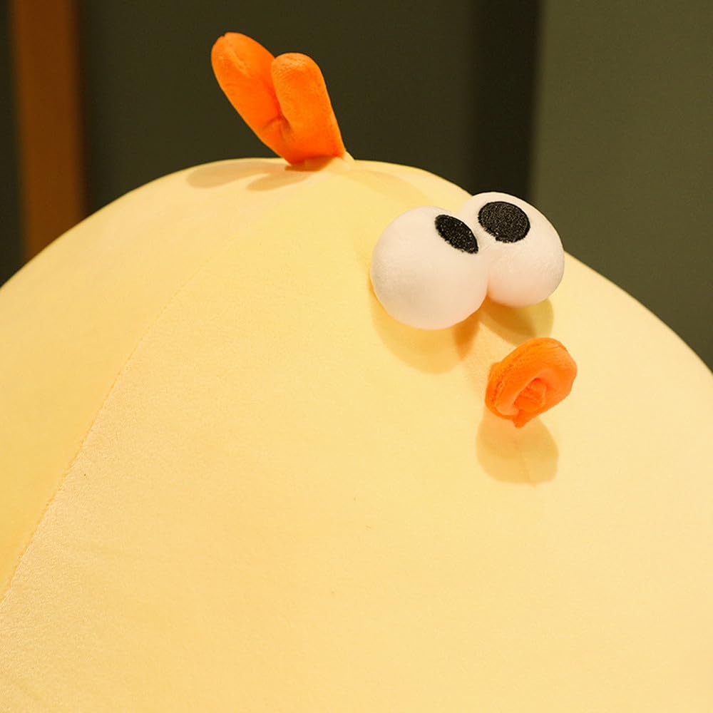 XIYUAN Fat Chicken Plush Pillow Super Soft Mother Hen Doll Plush Toy 17.7inch Funny CuteChicken Neck Pillow Yellow Chicken Stuffed Animal for Boys
