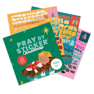 PRAY BY STICKER Christmas Book - 10 Pages Christian Christmas Book - Create Artwork with Paint-By-Number - 9" x 9" Christian Activity Book - Ideal