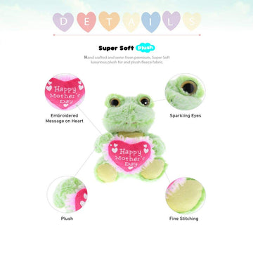 DolliBu Happy Mother's Day Stuffed Animal, Heart Message for Best Mommy, Grandma, Wife, Step Mom, Mama - Cute Soft Adorable Sentiment Plush Teddy Bear