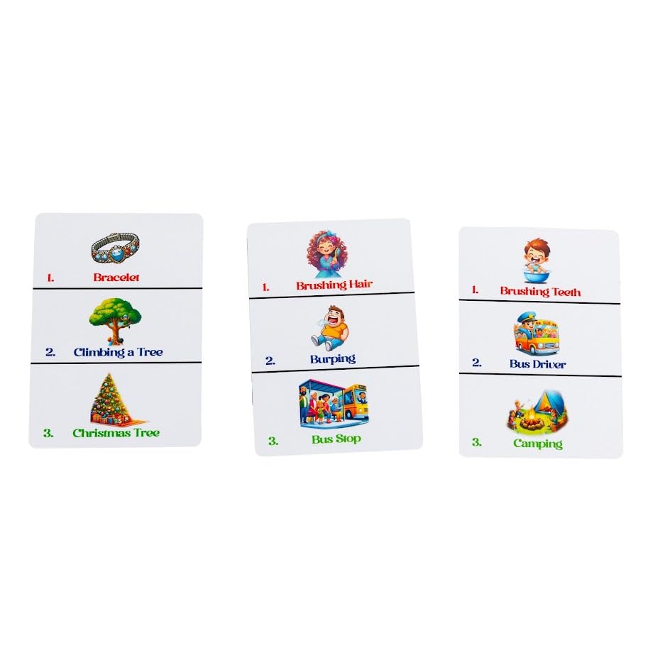 Plearn Pieces Family Charades - for Kids & Families | 4+ Players | Family Bonding Game | Stocking Stuffers | Ages 4+ |