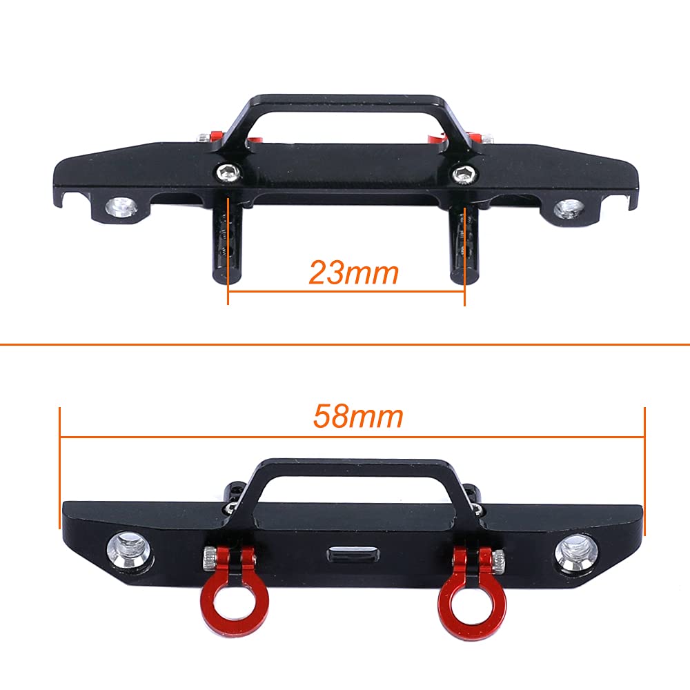 RZXYL Aluminum Alloy Front Bumper for Axial SCX24 Deadbolt AXI90081 1/24 RC Crawler Car Upgrades (Black)