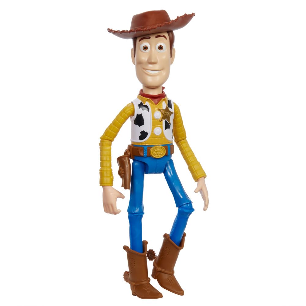 Mattel Disney and Pixar Toy Story Large Action Figure, Posable Woody Collectible in Signature Sheriff Look with Removable Hat, 12-inch Scale