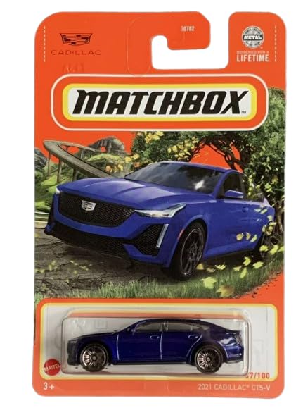 Matchbox 2021 Cadillac CT5-V Diecast Car, Blue, 37/100