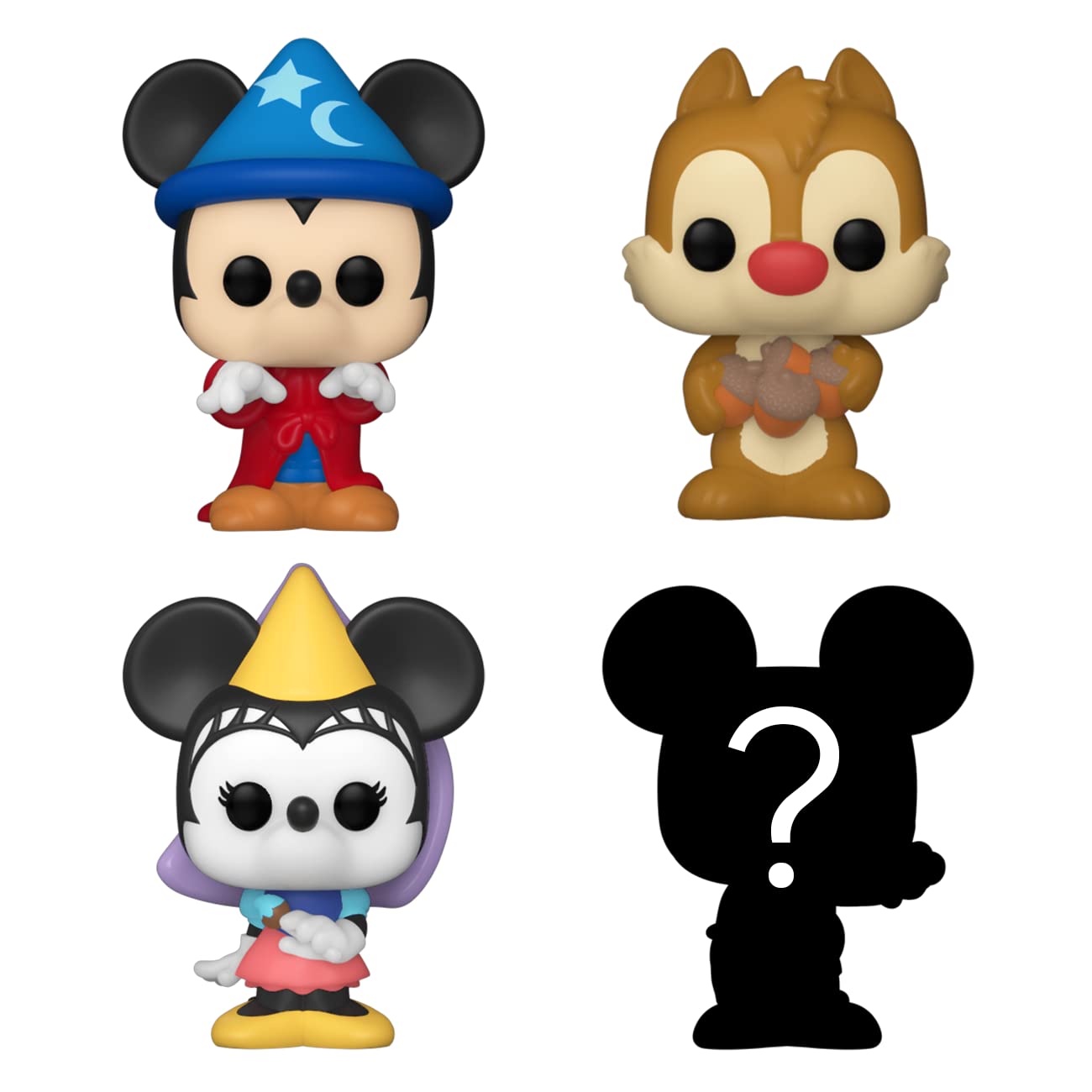 Funko Bitty POP! Disney - Sorcerer Mickey, 4-Pack - Sorcerer Mickey, Dale, Princess Minnie and A Surprise Mystery Mini Figure - 0.9 Inch (2.2 Cm)