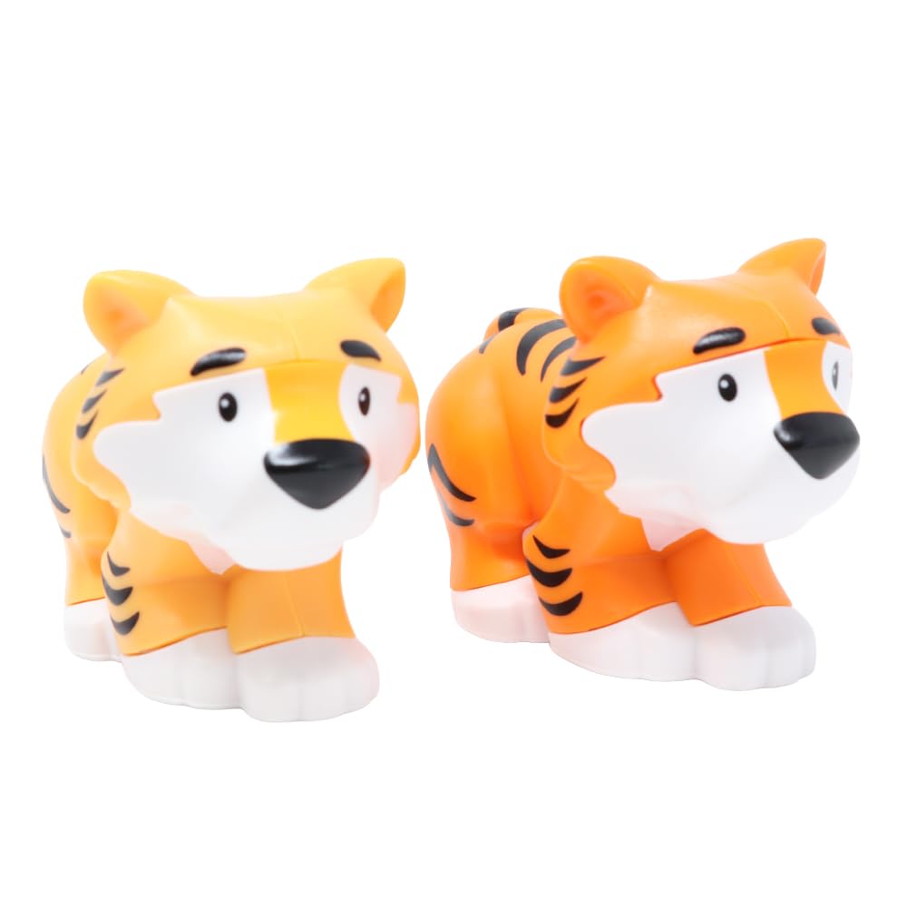 Fisher-Price Replacement Parts Little People Noah's Ark Zoo Safari Jungle Animals Playset JLV11 - Replacement Set of Light and Dark Orange Tiger