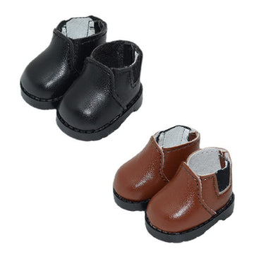 niannyyhouse 10cm Plush Doll Tall Boots Leather Shoes Length 3.8cm Doll Accessories (Black+Brown)