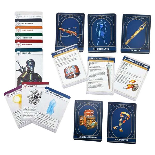 Stormlight Item Deck - Cosmere RPG by Brotherwise Games | 3-7 Players | 52 Item Cards & 9 Spren Cards | Ages 14+ |