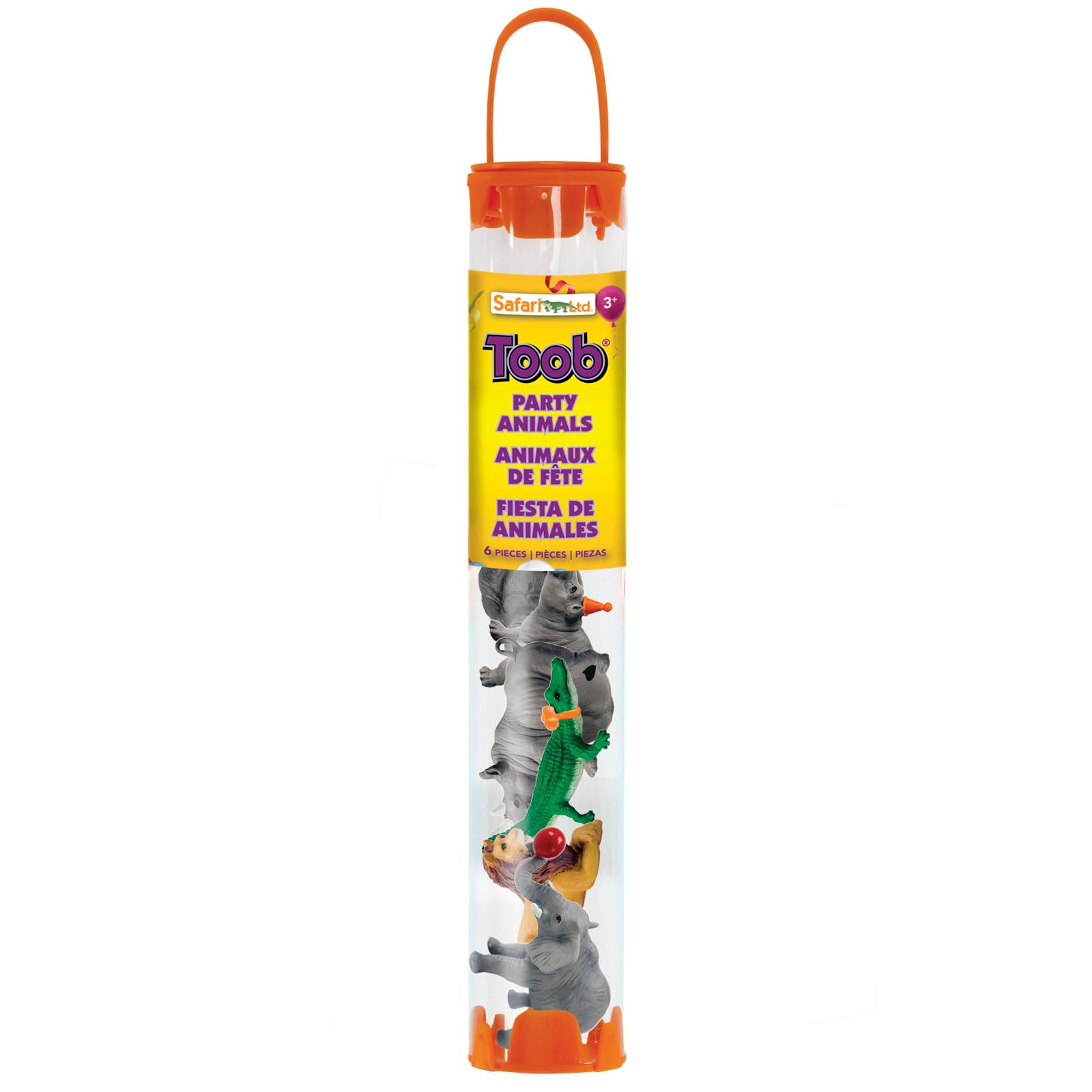 Safari Ltd. Set of 6 Party Animal Toy Figures | TOOB Collection | Non-Toxic and BPA Free | Toy Animals | Suitable for Ages 3 and Up