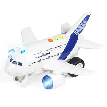 OCCAFY Airplane Toys for Toddlers,Friction Powered Toy Plane for Kids,1:200 Scale Aircraft with Flashing Lights and Sounds for Boys & Girls,Toy