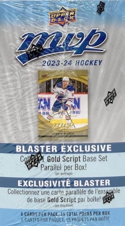 Upper Deck 2023-24 MVP Hockey Blaster Box (15 Packs of Hockey Cards)