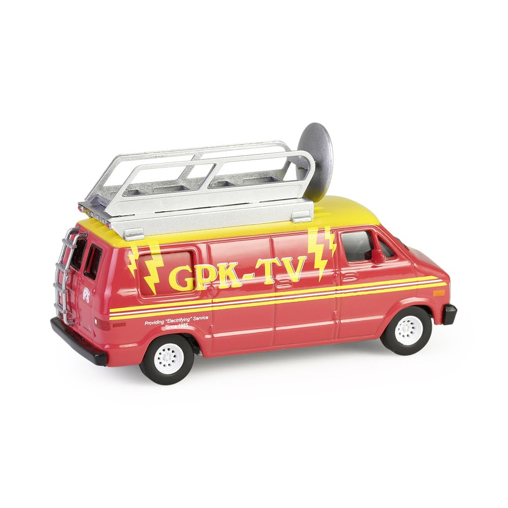 Greenlight Collectibles 54110-D 1:64 Scale Garbage Pail Series 7 - Dish Grace - 1976 Dodge B-100 with Roof Mounted Satellite Dish
