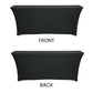 YOUR CHAIR COVERS - Spandex 6 Ft x 18 Inches, Narrow Classroom Standard Rectangular Training Stretch Tablecloth - Black
