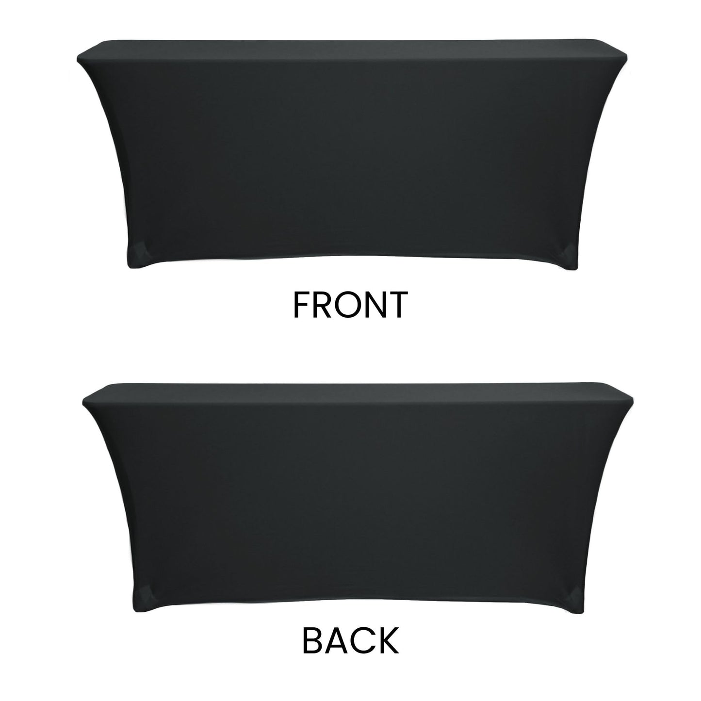 YOUR CHAIR COVERS - Spandex 6 Ft x 18 Inches, Narrow Classroom Standard Rectangular Training Stretch Tablecloth - Black