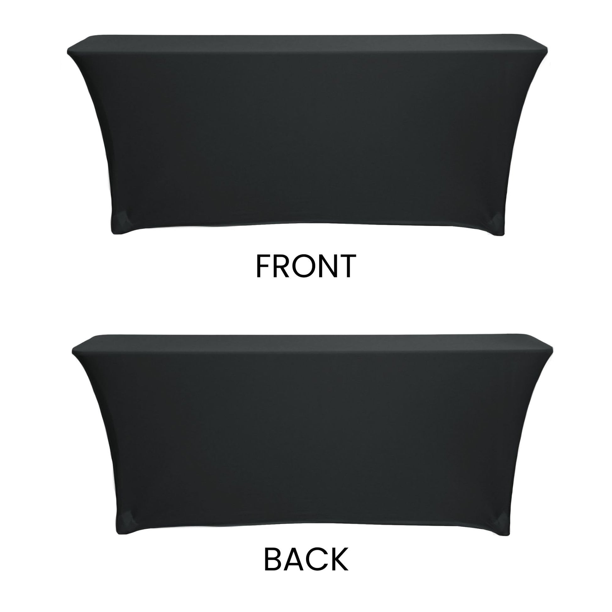 YOUR CHAIR COVERS - Spandex 6 Ft x 18 Inches, Narrow Classroom Standard Rectangular Training Stretch Tablecloth - Black