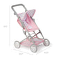 JC Toys - Berenguer Boutique | Fashionable Stroller with Canopy and Storage | Simple Folding |Pink Floral Collection | for Dolls up to 18" | Ages 3+
