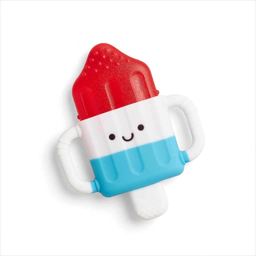 Itzy Ritzy Cold Teether - Itzy Cool Teether with Handles & Removable, Textured Teething Toy (Hero Pop)
