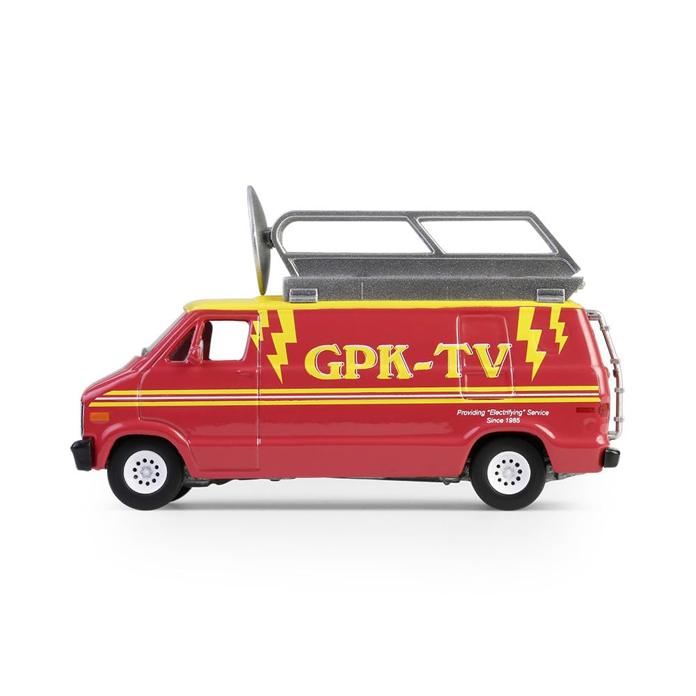 Greenlight Collectibles 54110-D 1:64 Scale Garbage Pail Series 7 - Dish Grace - 1976 Dodge B-100 with Roof Mounted Satellite Dish