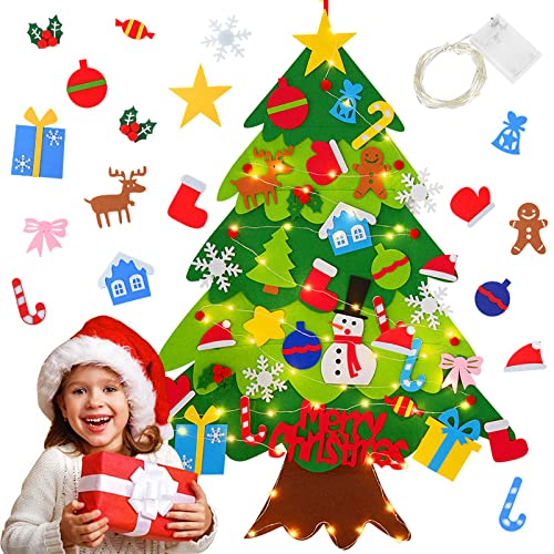 MYHJL DIY Felt Christmas Tree Merry Christmas Decoration for Home Xmas Gifts Cristmas Tree Ornaments New Year 2024(02#)