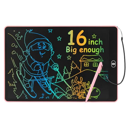Drawing Tablet 16 Inch LCD Writing Tablet for Kids Adults, Girl Toys Doodle Board Christmas Gifts Sensory Toys for Ages 3-8 Road Trip Activities