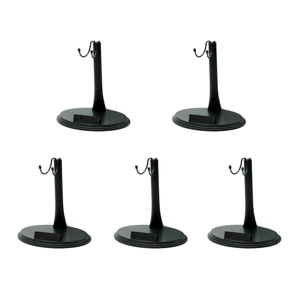NANSHINE 5 Pcs Adjustable Display Stand for 1/6 Scale Collectible Models, Display Base Holder with Detachable Height Support, Black