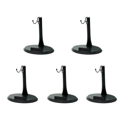 NANSHINE 5 Pcs Adjustable Display Stand for 1/6 Scale Collectible Models, Display Base Holder with Detachable Height Support, Black