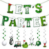 Golf Birthday Decorations - Golf Birthday Banner and 6 Hanging Swirls