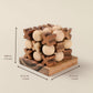 Wooden Tic Tac Toe (XOXO) Game - Handmade 2-Player Strategy Board Game - Travel Size, Rustic Tabletop Decor - Sustainable Wood Gift for Adults