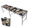 PARTYPONG 8-Foot Folding Beer Pong Table w/Cup Holes - Dia de Los Muertos Edition