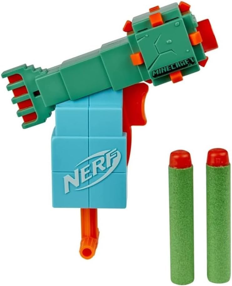 Nerf Minecraft Blasters Set - Bundle with 3 Outdoor Blaster Toys Featuring Ender Dragon, Guardian, and Ghast Plus Stickers, More