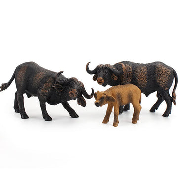 3 Pcs African Safari Bull Action Figure Toy, Realistic Buffalo Figurines Collection Playset Preschool Science Educational Learn Cognitive Props?
