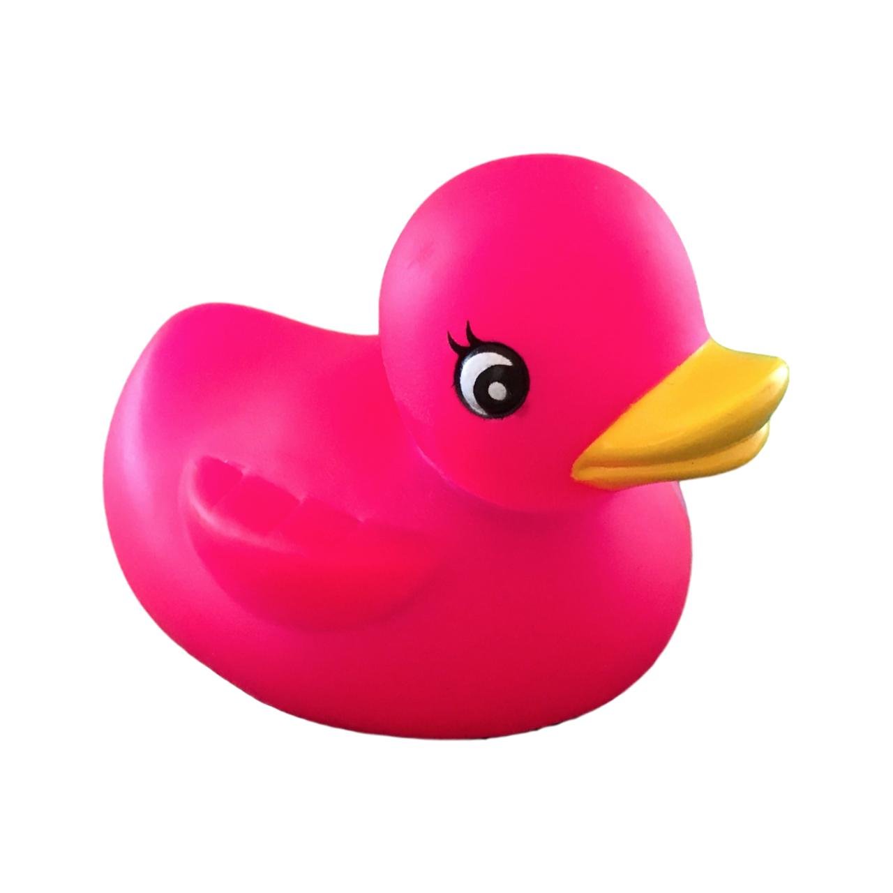 3" Rubber Duck [Sealed Hole, Floats Upright] - Baby Safe Bathtub Bathing Toy - Pink Ribbon Rubber Duck