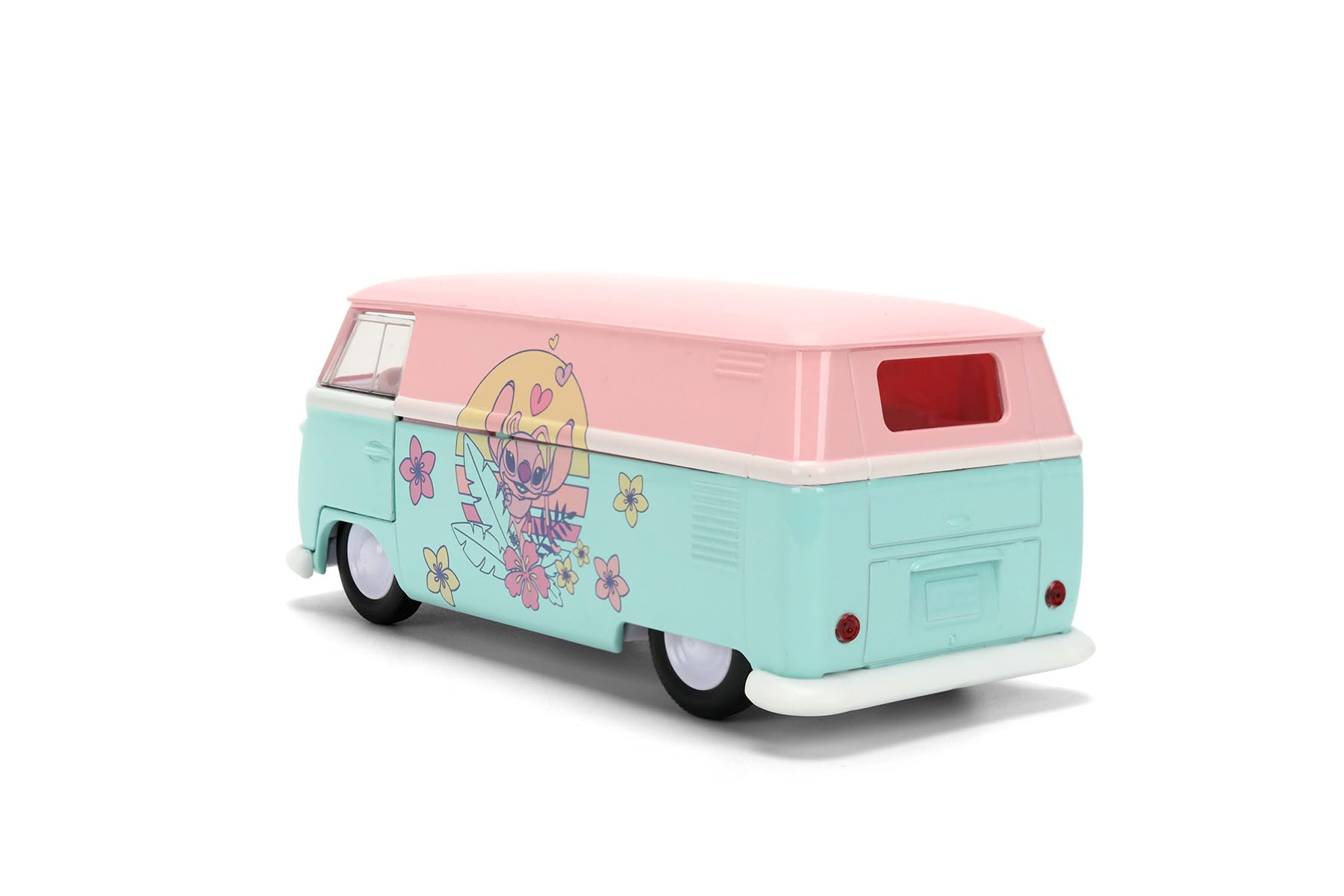 Jada Disney Stitch 1961 Volkswagen Bus, Pastel Pink/Blue Toys 36358-1/32 Scale Diecast Model Car