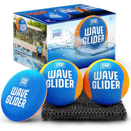 HydroSport Skipping Water Balls - Pool Ball - Beach Toys for Kids Ages 8-12 - Lake Skip, Skee, Fly Swimming Game Adults, Boys, Teens, & Family - Water