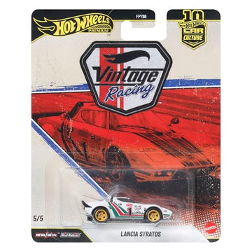 Hot Wheels Lancia Stratos Car Calture Premium 2026 Vintage Racing Series 1:64 Scale Collectible Die Cast Metal Toy Car Model with Rubber Real Riders
