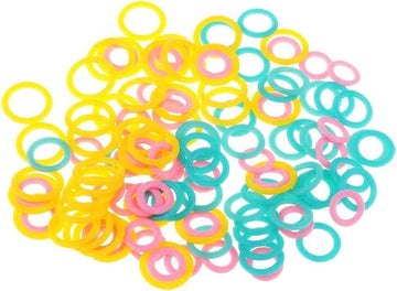 WLngtv 120 Pcs Mixed 2 Size Multi-Colored Stitch Marker Rings for Knitting, Sewing, Crocheting, etc. Unisex - Modern Rainbow Style - Plastic - Not