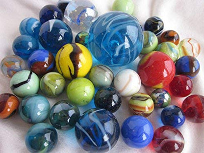 Big Game Toys~Classic Marble Random Assortment Blind Pack Glass Marbles Boulder Shooter vase Filler Aquarium Decor