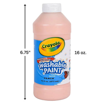 Crayola Washable Paint, 16 oz., Peach, Nontoxic Liquid Paint, 1 Piece, Great for Classroom Projects and Creative Activities