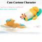 NEXTAKE Pull String Baby Bath Toy Pull & Go Beaver Cute Surfing Beaver Swimming Beaver Windup Clockwork Bathtub Toy for Toddlers (Blue)