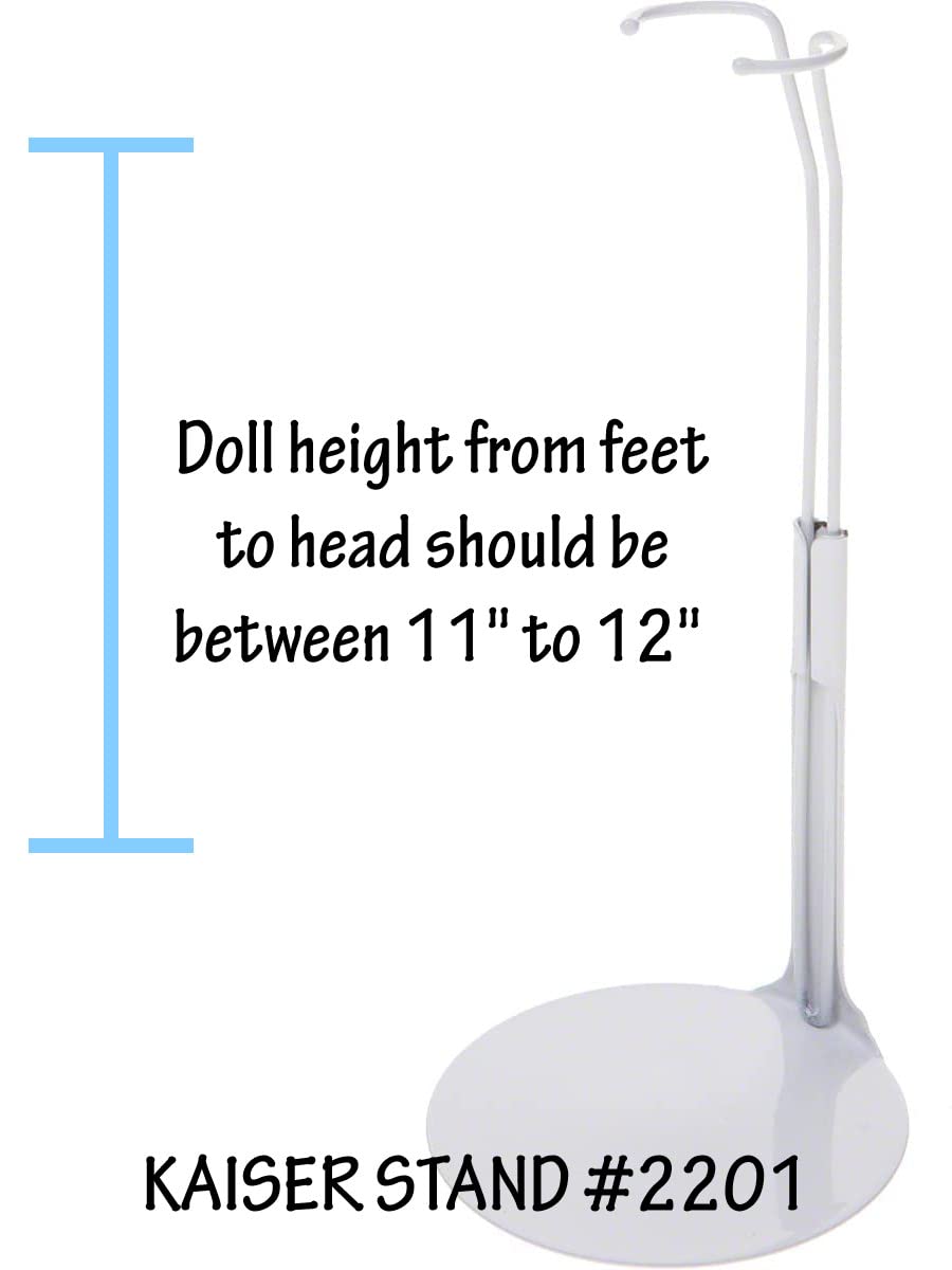Kaiser Doll Stand 2201 - White Doll Stand for 11" to 12" small-waisted Fashion Dolls like Barbie