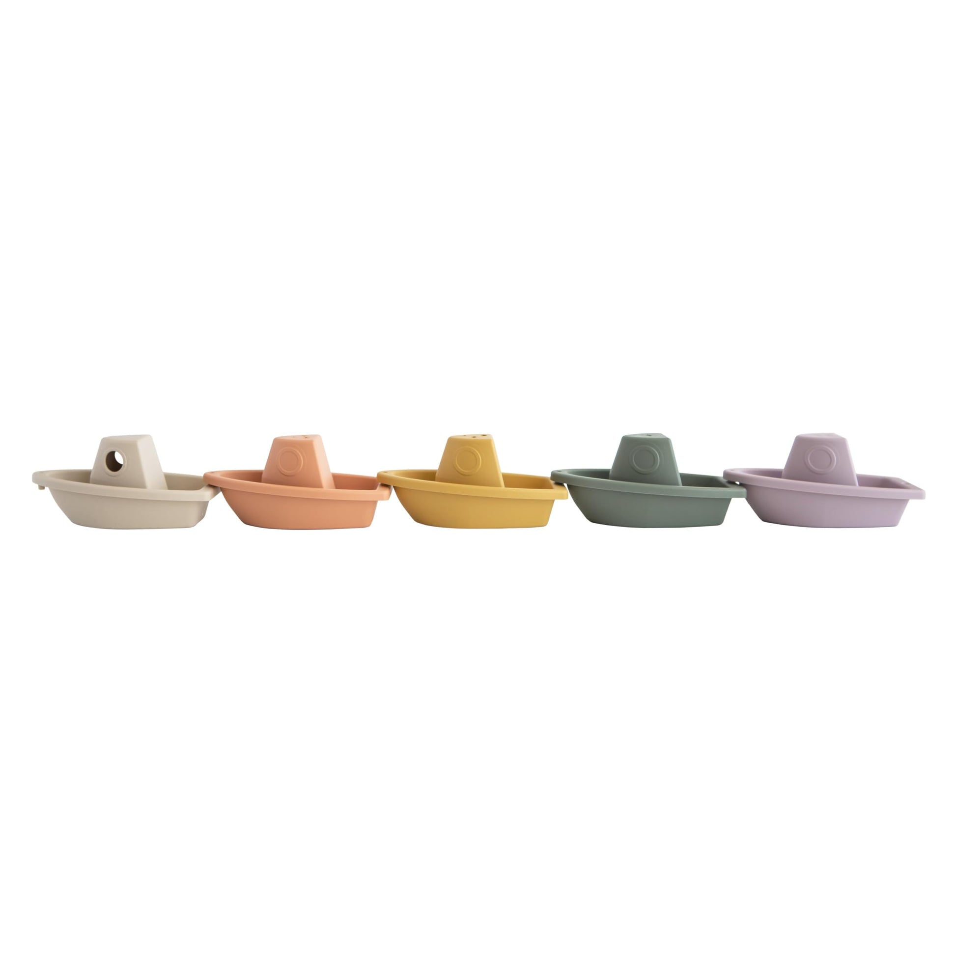 mushie Stackable Bath Boats Floating Toy (Rustic) | Made in Denmark