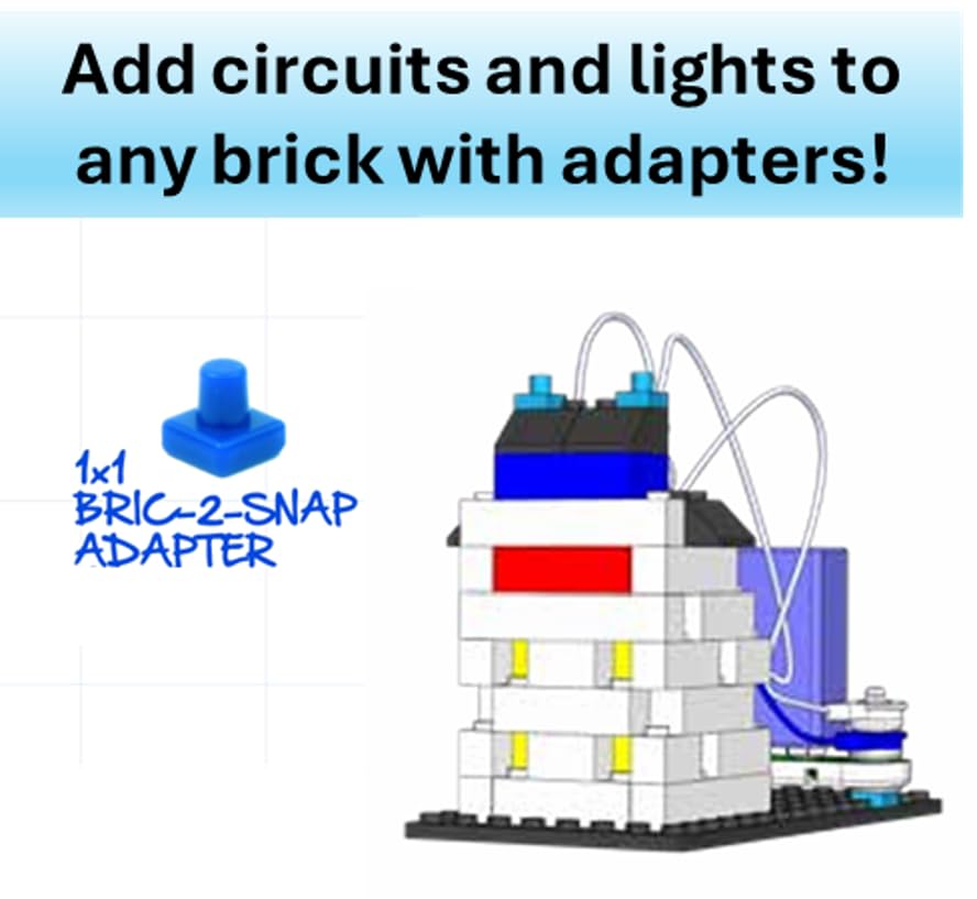 Snap Circuits BRIC Light, Building Bricks & Electric Circuit Kit for Kids, STEM Educational Toy for Kids 8+, Light Up Bricks, 10 Builds Included