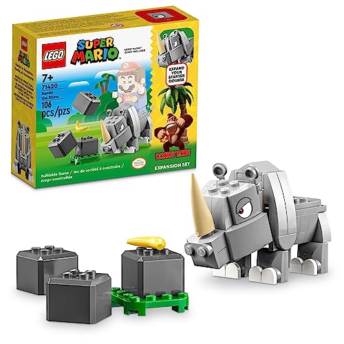 LEGO Super Mario Rambi The Rhino Expansion Set 71420, Game Inspired Building Toy Set to Combine with a Starter Course, This Collectible Super Mario